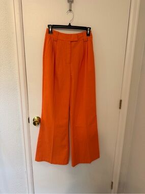 Commense Bright Orange Wide-Leg High-Rise Pants